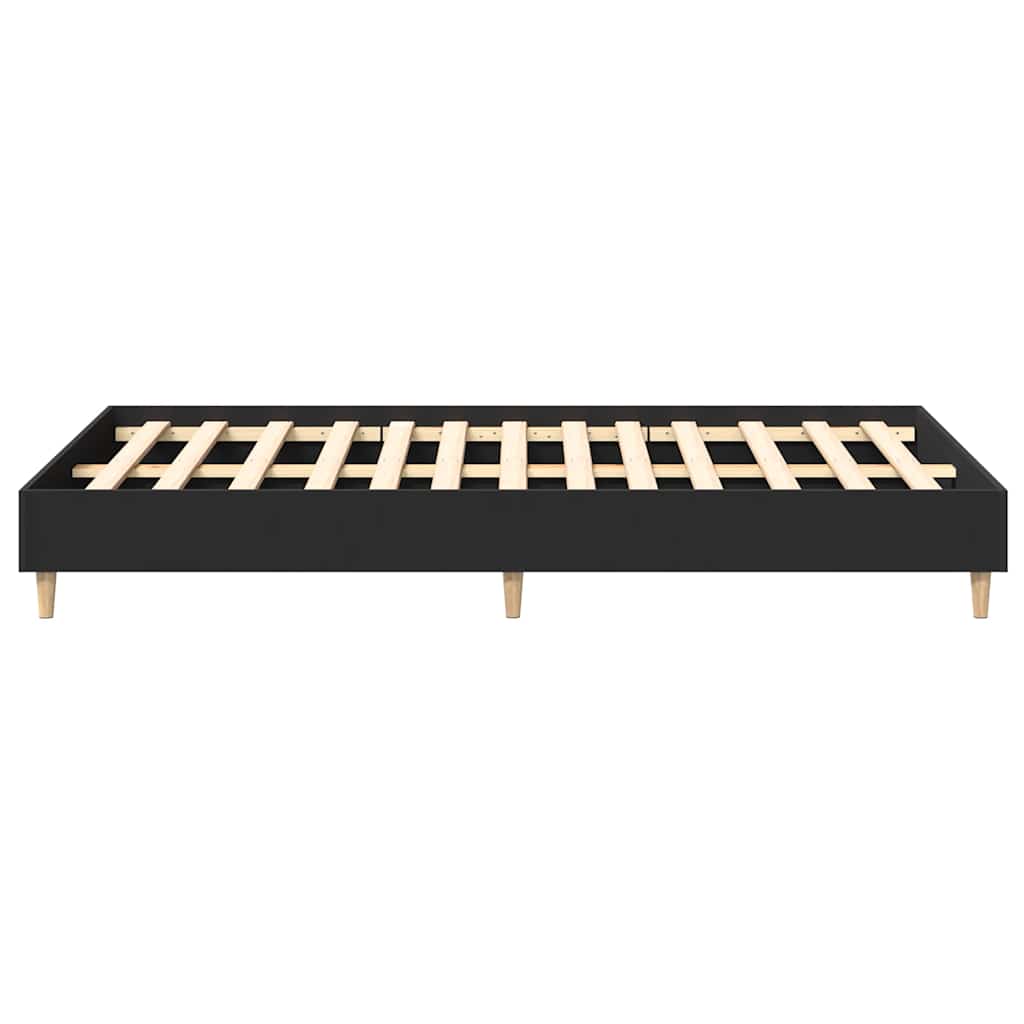 Sengeramme uten madrass svart 135x190 cm konstruert tre