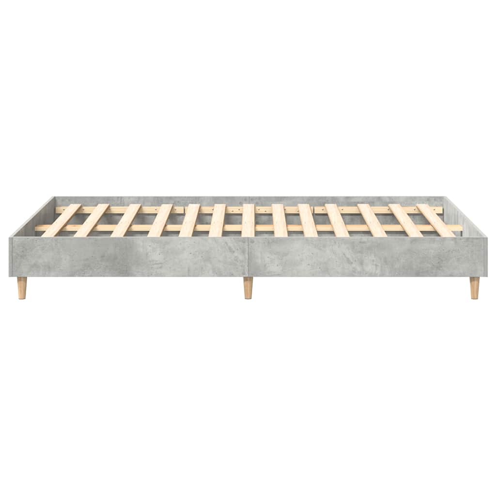 Sengeramme uten madrass betonggrå 135x190 cm konstruert tre