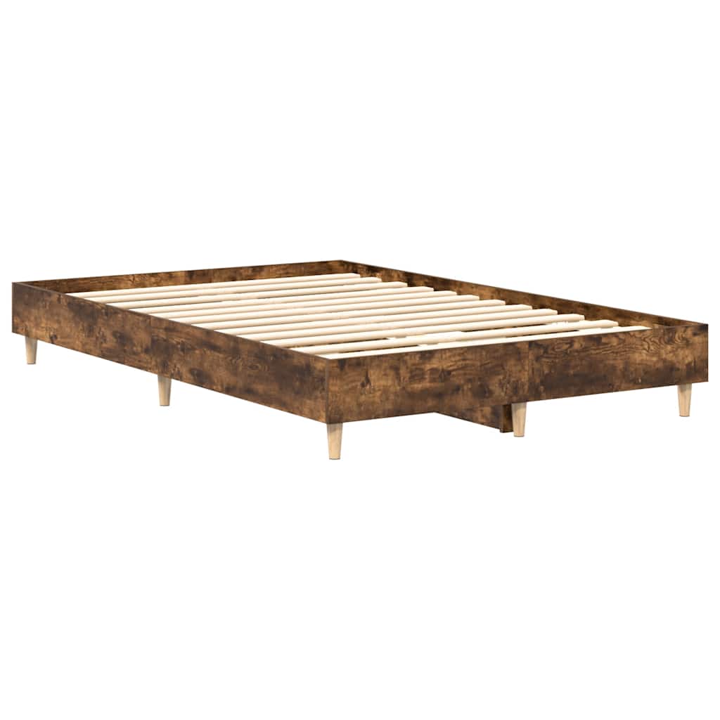 Sengeramme uten madrass røkt eik 135x190 cm konstruert tre