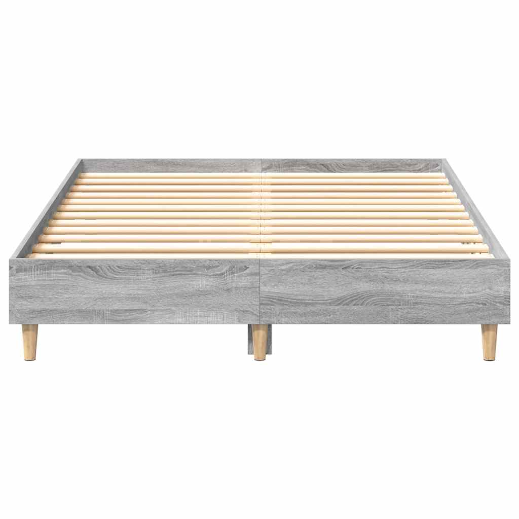 Sengeramme uten madrass grå sonoma 135x190 cm konstruert tre