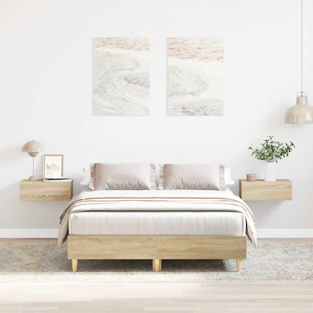 Sengeramme uten madrass sonoma eik 120x190 cm konstruert tre