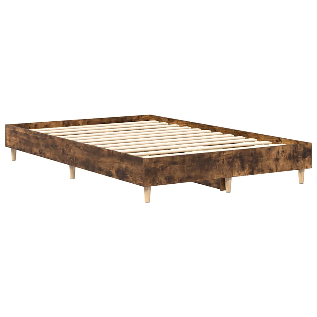 Sengeramme uten madrass røkt eik 120x190 cm konstruert tre
