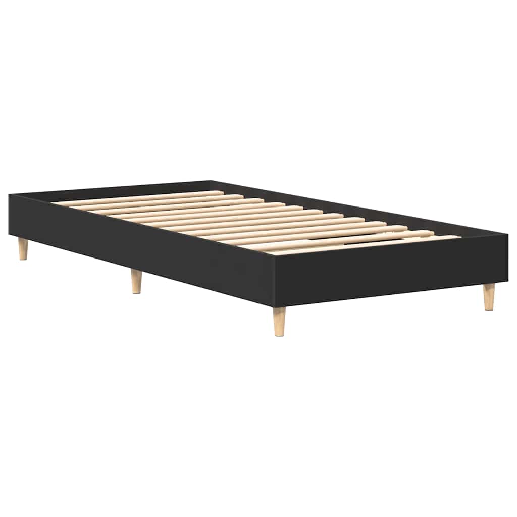 Sengeramme uten madrass svart 75x190 cm konstruert tre
