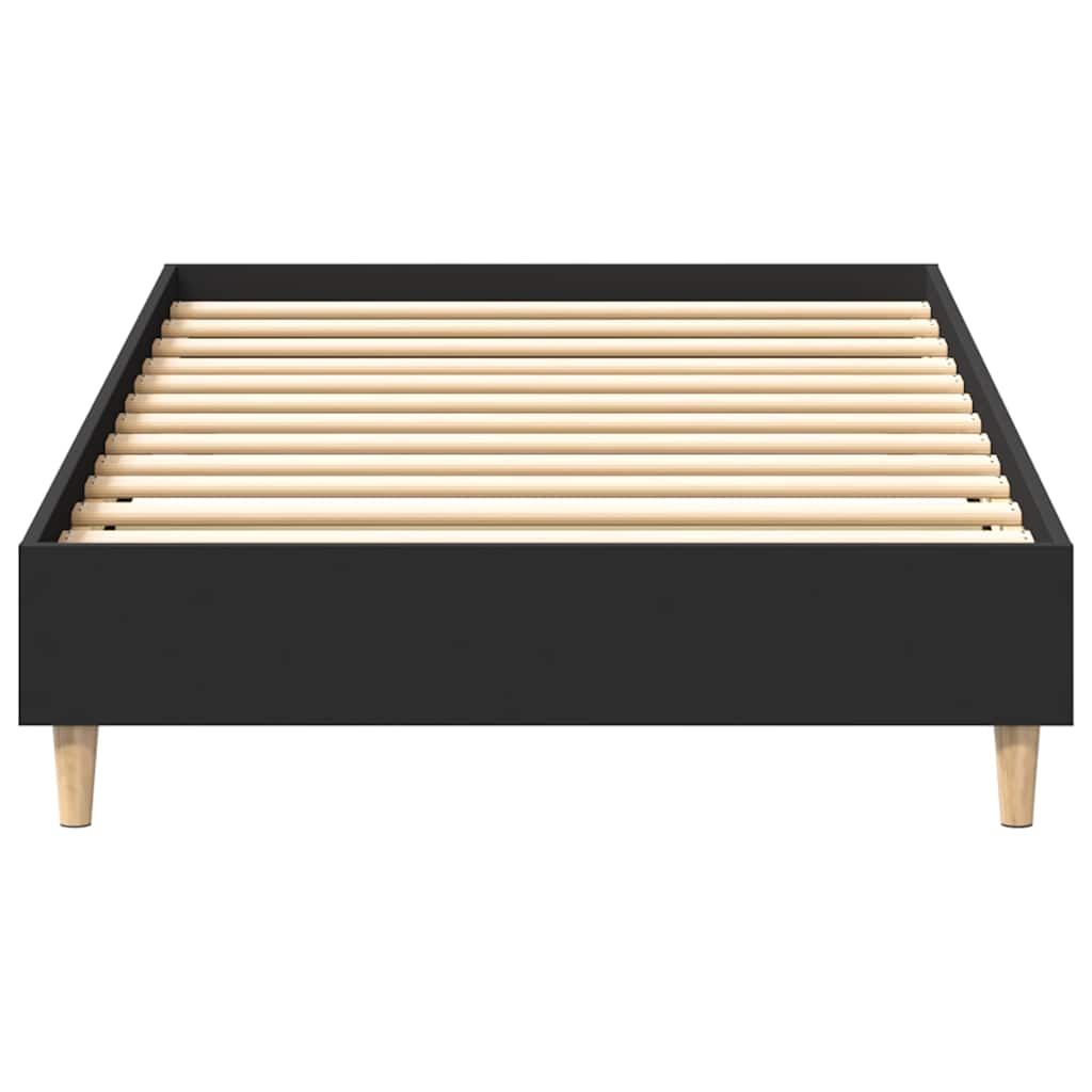 Sengeramme uten madrass svart 75x190 cm konstruert tre