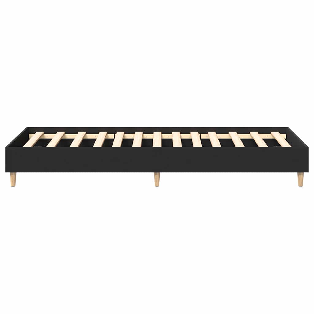 Sengeramme uten madrass svart 75x190 cm konstruert tre