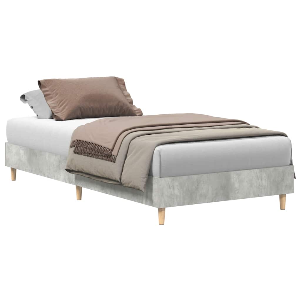 Sengeramme uten madrass betonggrå 75x190 cm konstruert tre