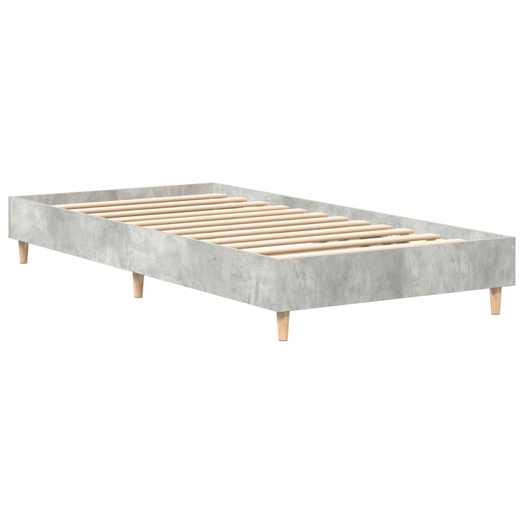 Sengeramme uten madrass betonggrå 75x190 cm konstruert tre