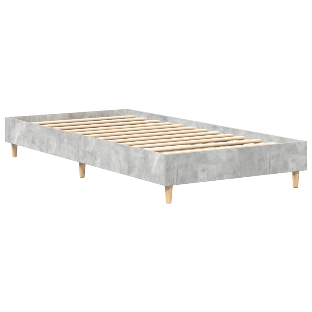 Sengeramme uten madrass betonggrå 75x190 cm konstruert tre