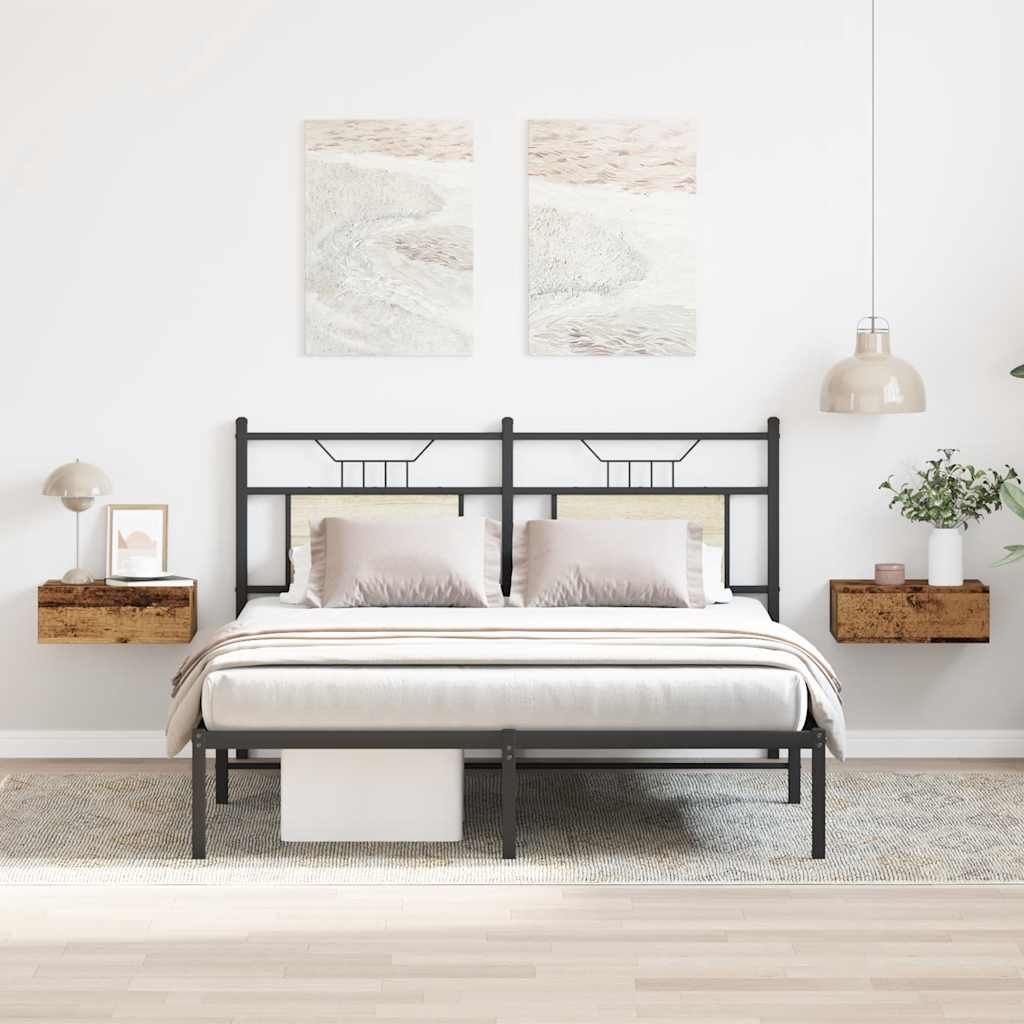 Flytende nattbord 2 stk gammelt tre 40x32x15 cm konstruert tre vidaXL