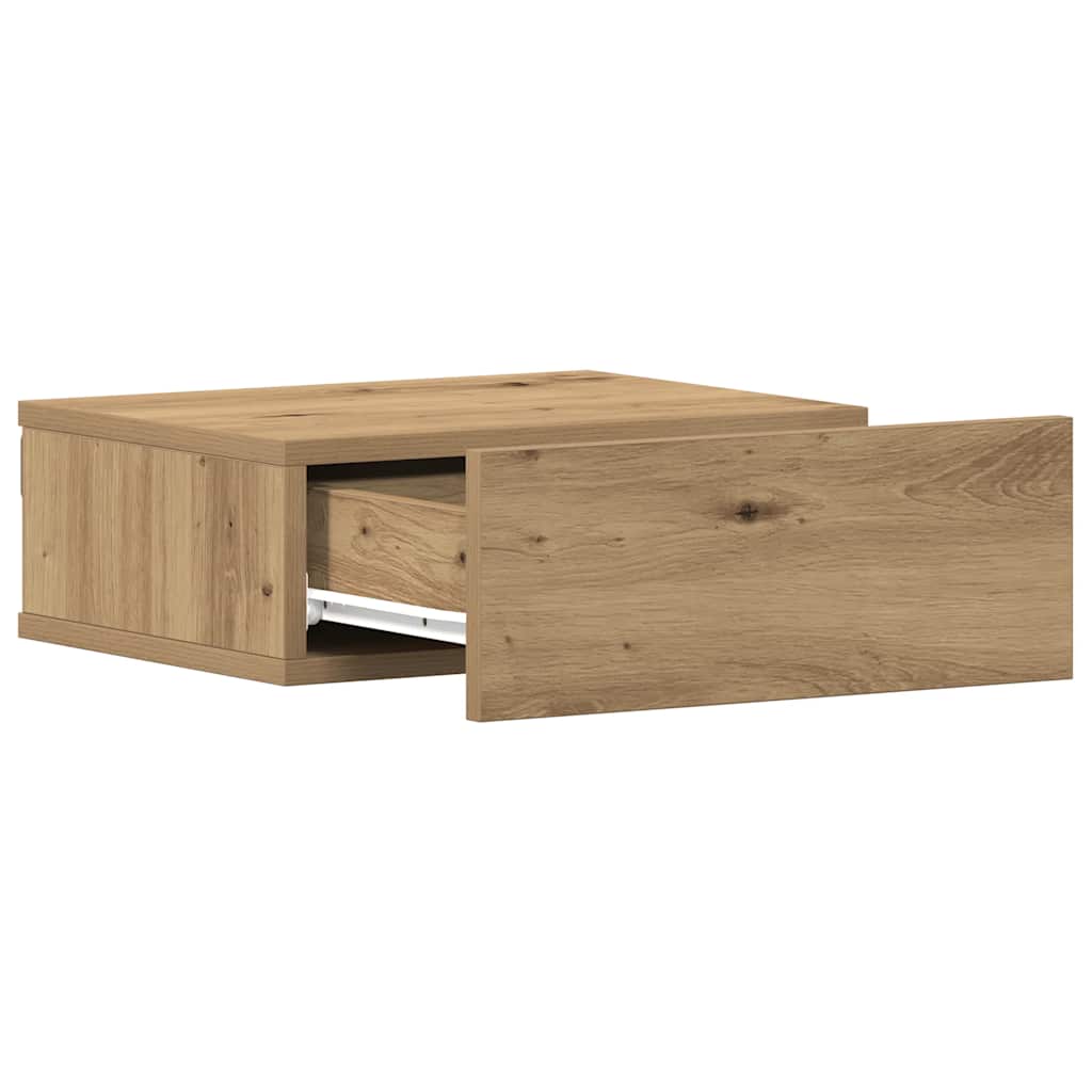 Flytende nattbord 2 stk artisan eik 40x32x15 cm konstruert tre vidaXL