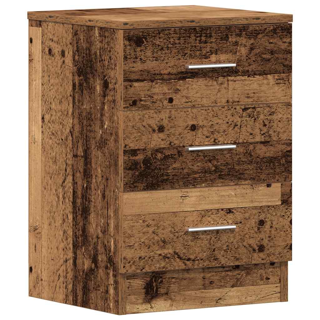 Nattbord 2 stk gammelt tre 38x35x55 cm konstruert tre