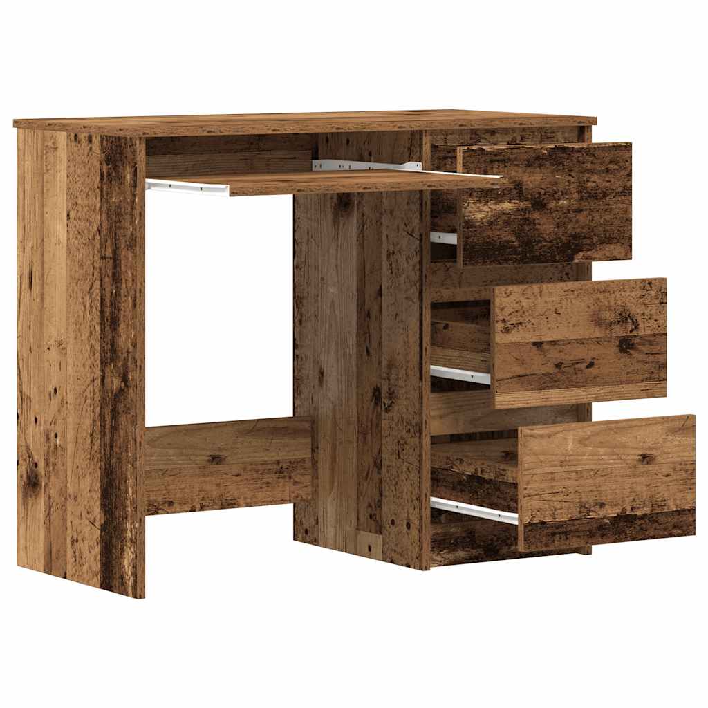Skrivebord gammelt tre 90x45x76 cm konstruert tre
