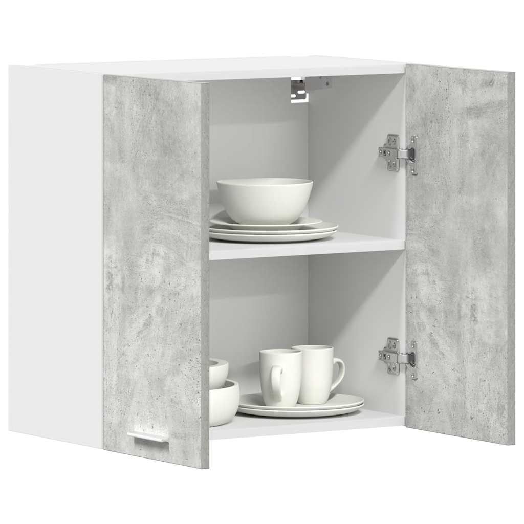 Veggmontert kjøkkenskap betonggrå 60x31x60 cm konstruert tre