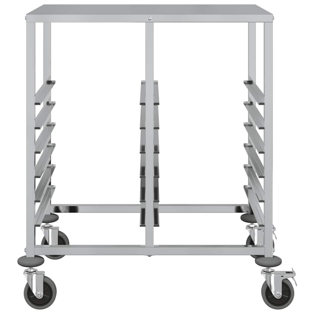 brettvogn med 12 GN-beholdere 75x55x87 cm rustfritt stål