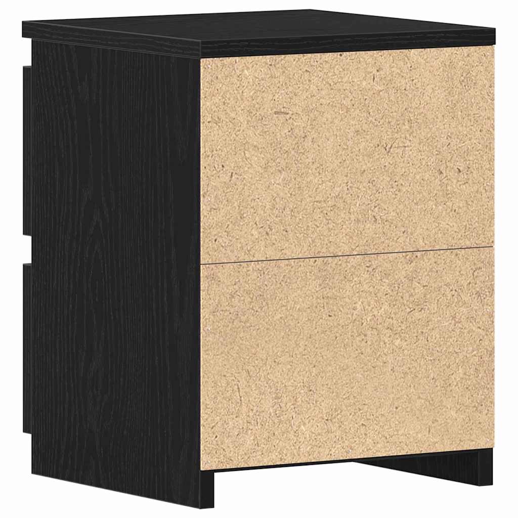 Nattbordskap 2 pcs Svart Eik 30 x 30 x 40 cm Konstruert tre