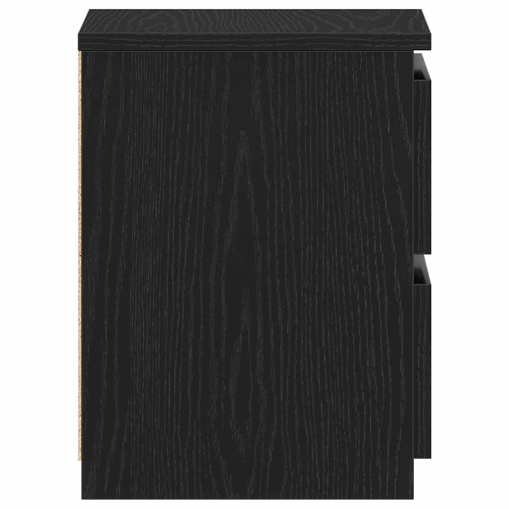 Nattbordskap 2 pcs Svart Eik 30 x 30 x 40 cm Konstruert tre