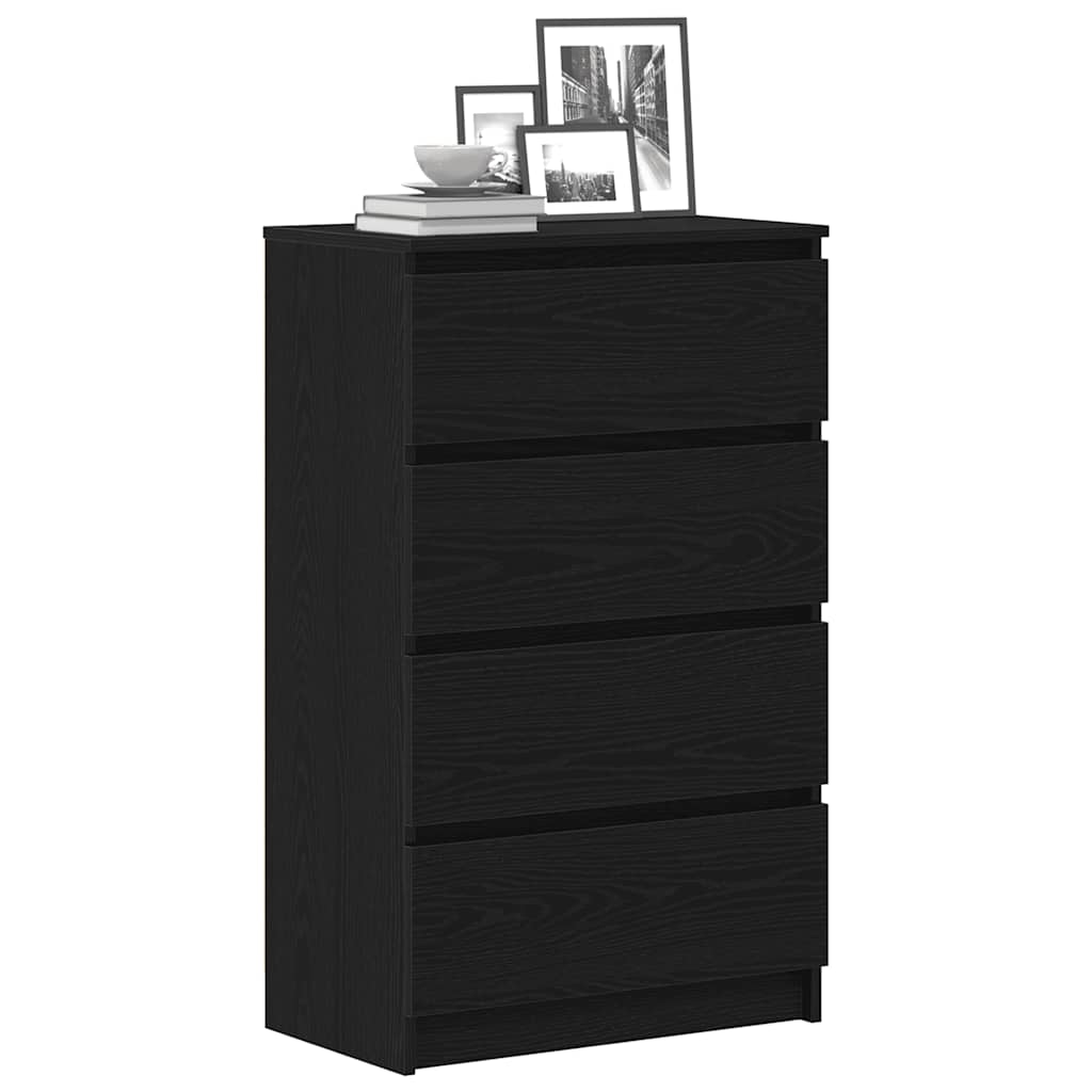 Skjenk svart eik 60x35x98,5 cm konstruert tre