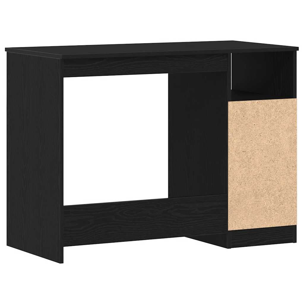 Skrivebord med skuffer svart eik 102x50x76 cm konstruert tre