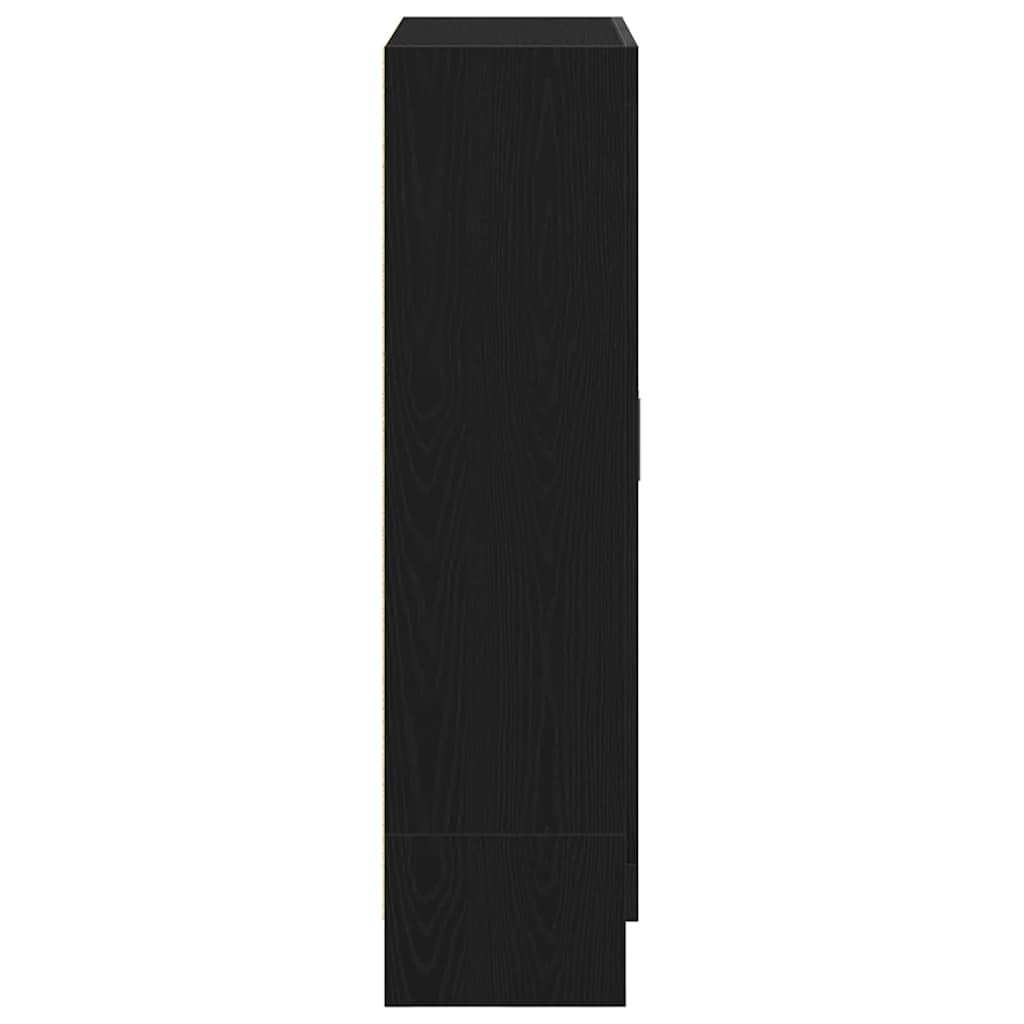 Bokhylle svart eik 82,5x30,5x115 cm konstruert tre