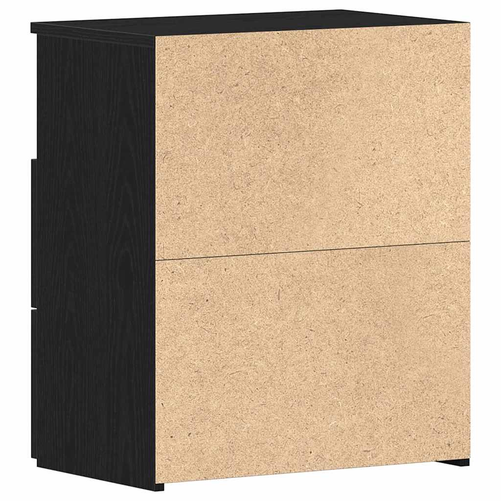 Nattbord 2 pcs Svart Eik 50 x 32 x 60cm Konstruert tre
