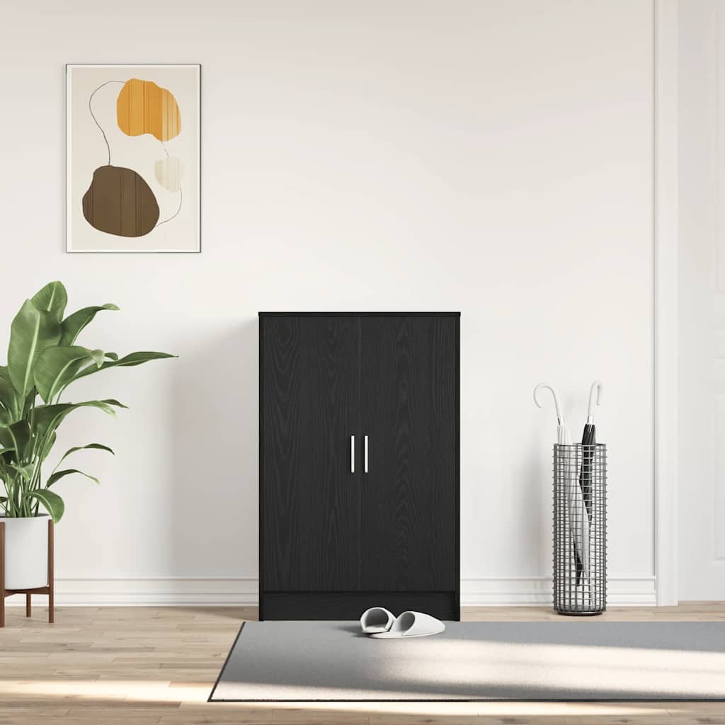 Skoskap svart eik 60x35x92 cm konstruert tre