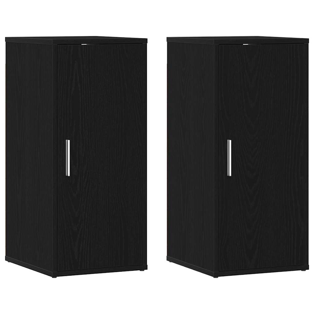 Skoskap 2 stk svart eik 32x35x70 cm konstruert tre