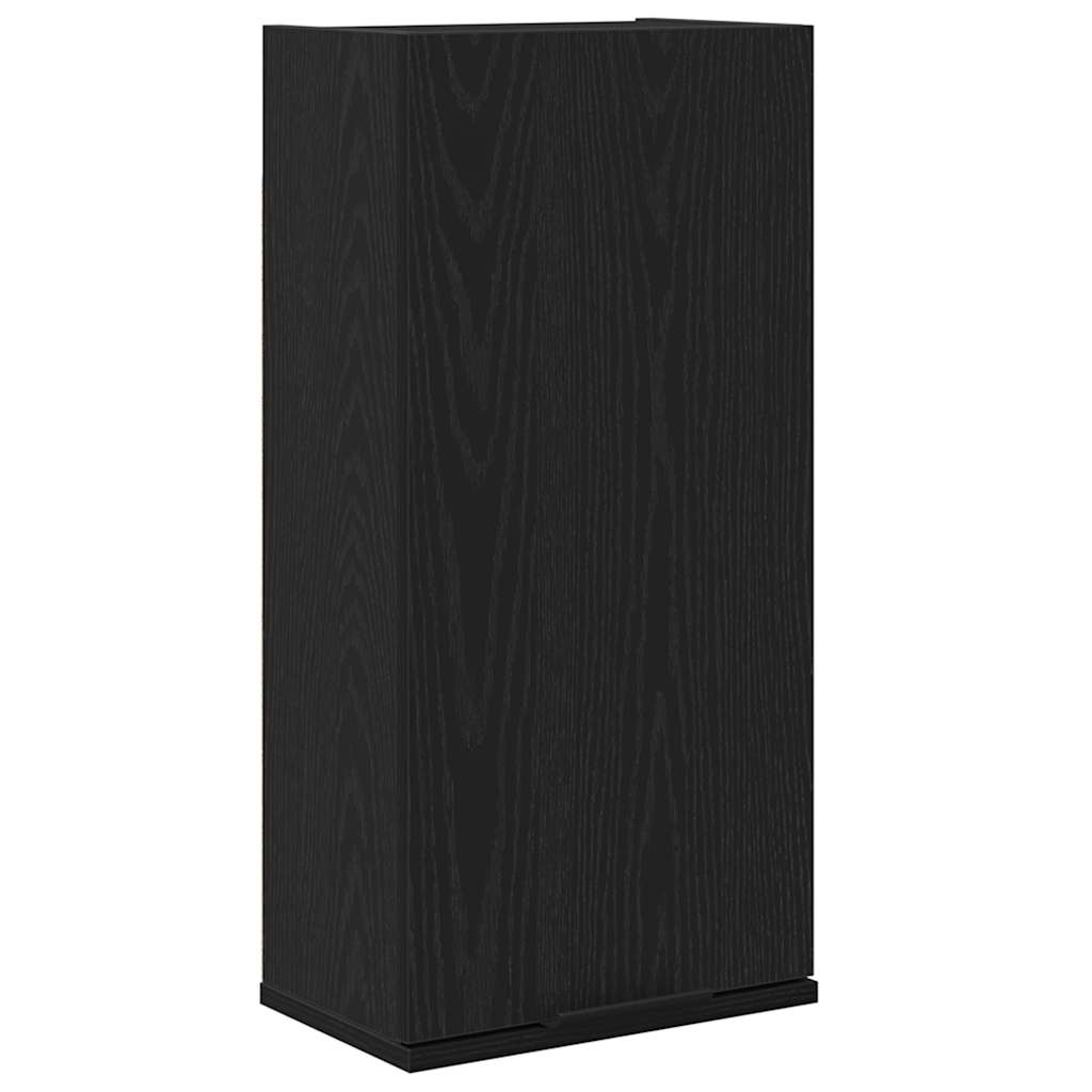 Veggmontert skap svart eik 32x20x67 cm konstruert tre