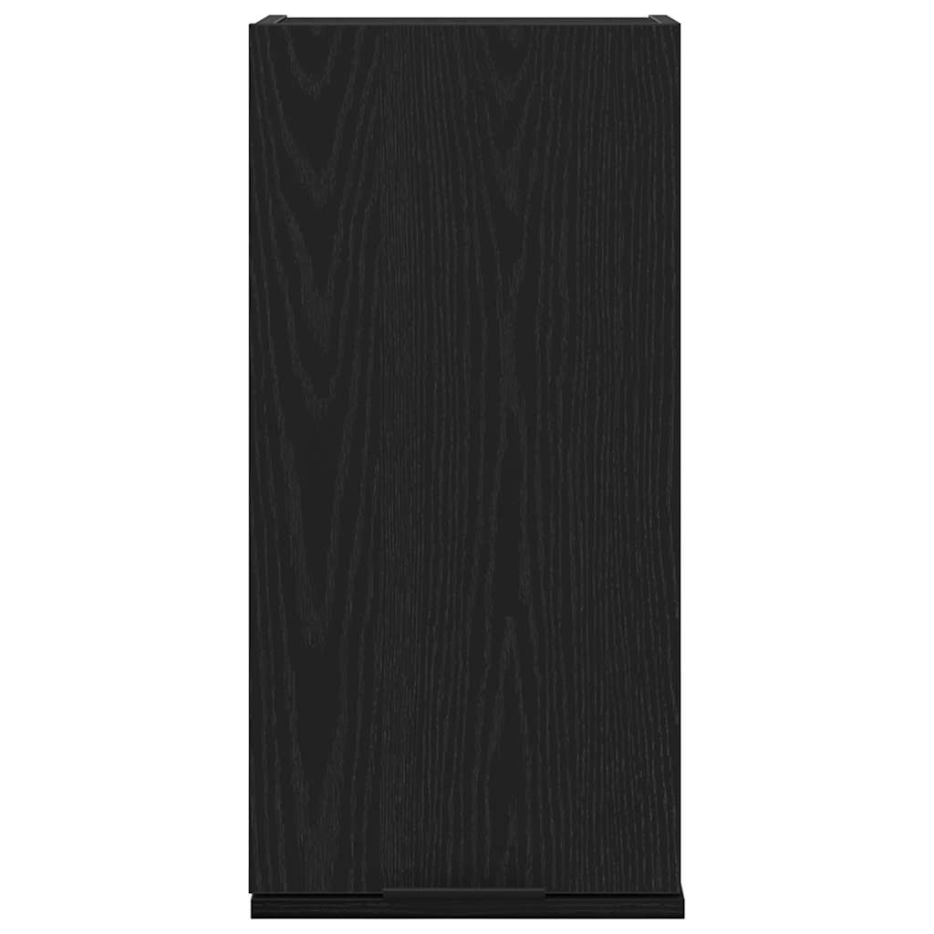 Veggmontert skap svart eik 32x20x67 cm konstruert tre