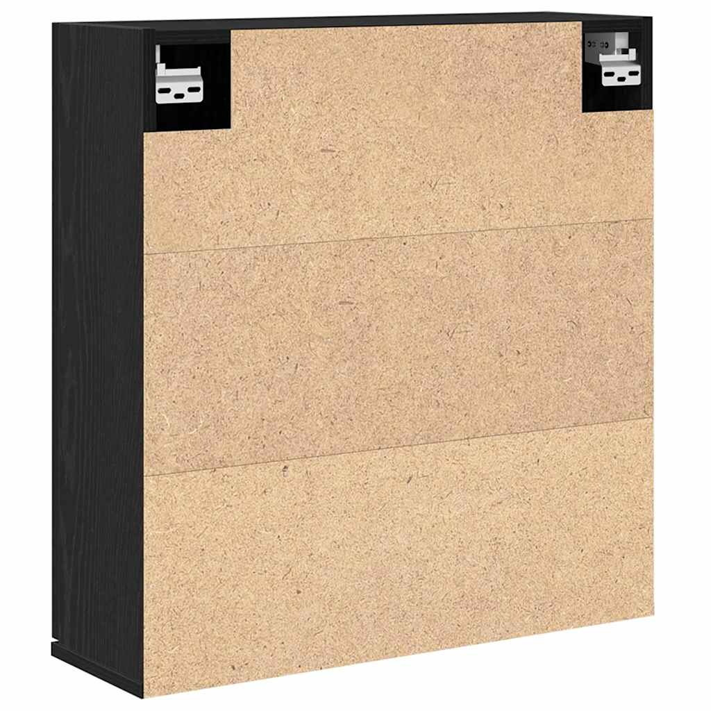 Speilskap med hylle Svart Eik 64 x 20 x 67 cm Konstruert tre