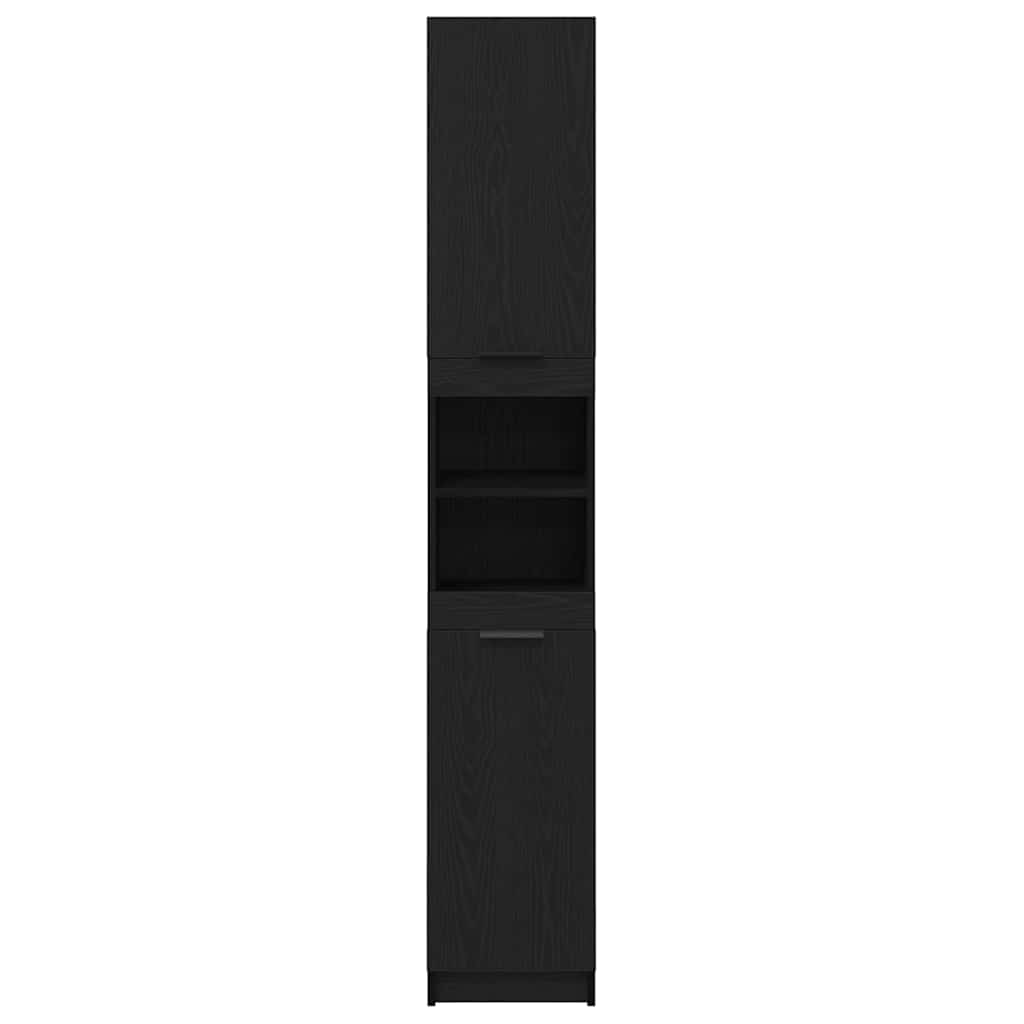 Baderomsskap Svart eik 32 x 34 x 188,5 cm Konstruert tre