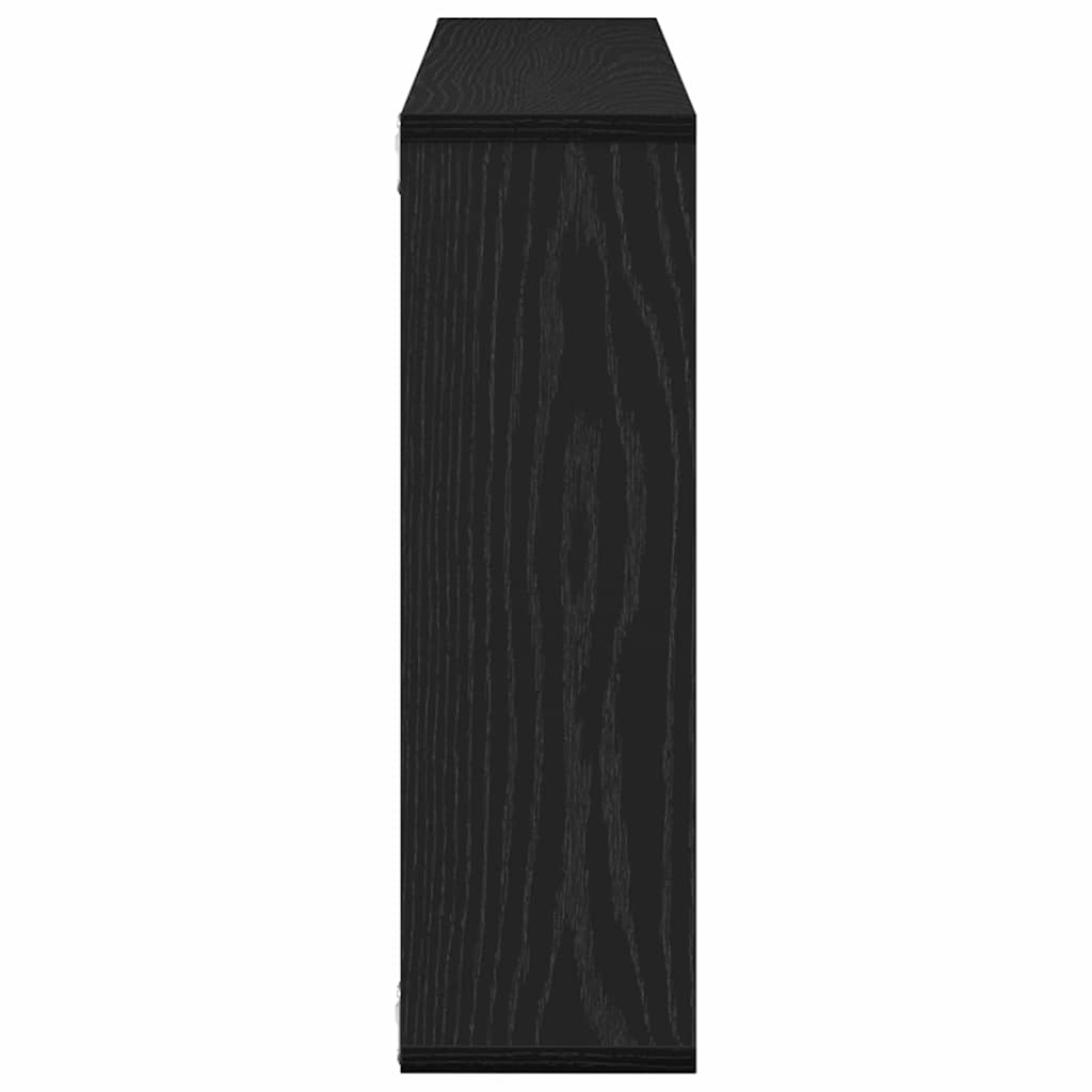 Vegghylle med hylle Svart Eik 85 x 16 x 52,5 cm Konstruert tre