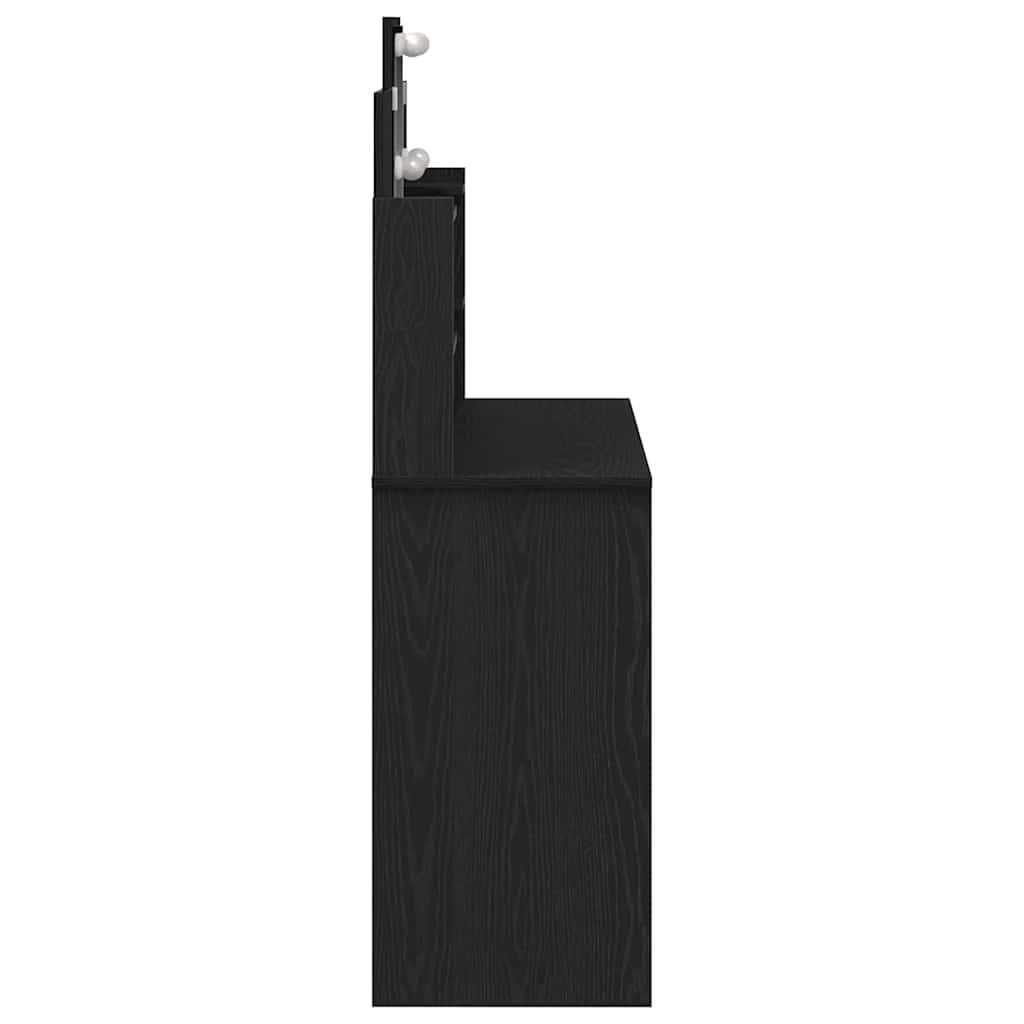 Sminkebord med skuff Svart Eik 96 x 39 x 142 cm Konstruert tre