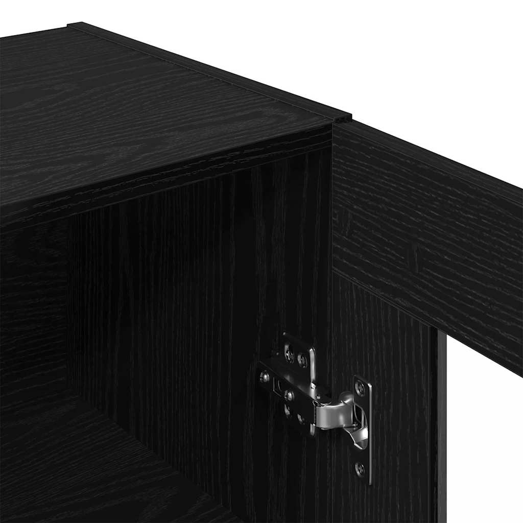 Veggskap Veggmontert Svart Eik 69,5 x 34 x 90 cm Konstruert tre