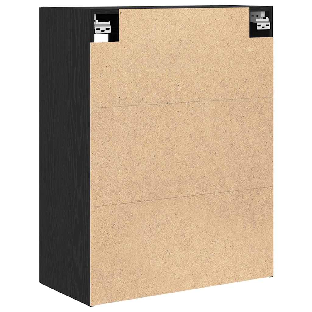 Veggskap Veggmontert Svart Eik 69,5 x 34 x 90 cm Konstruert tre