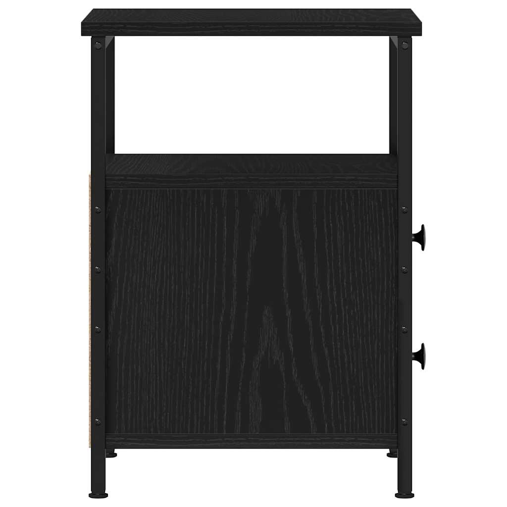Nattbord 2 stk svart eik 34x35,5x50 cm konstruert tre