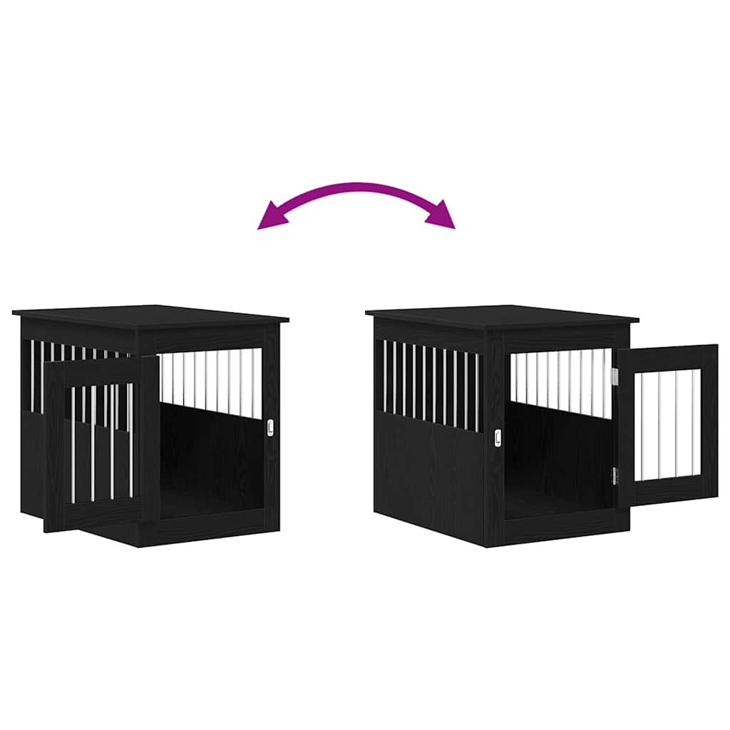 Hundeburmøbler svart eik 55x75x65 cm konstruert tre
