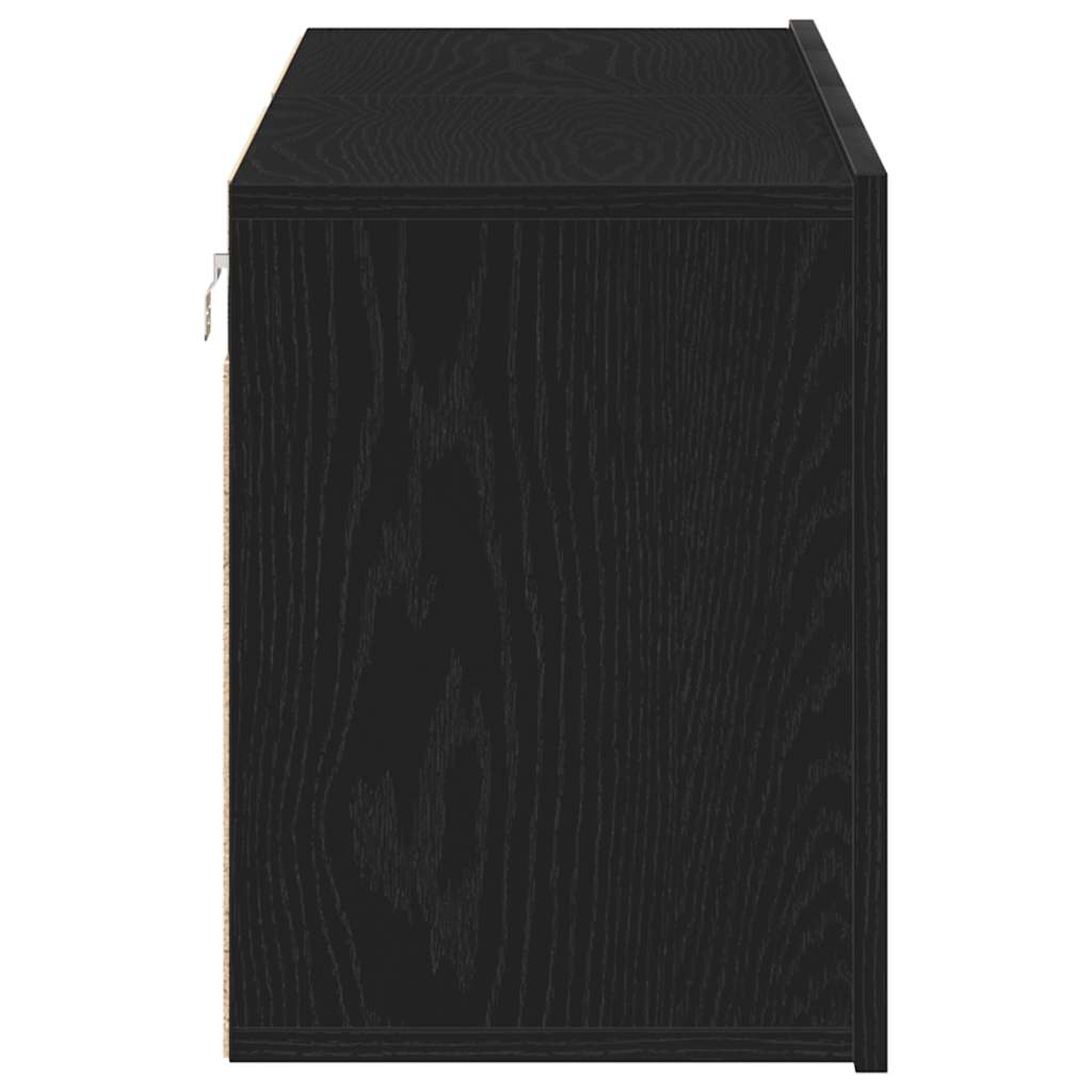 TV-skap 2 stk svart eik 120x30x41 cm konstruert tre