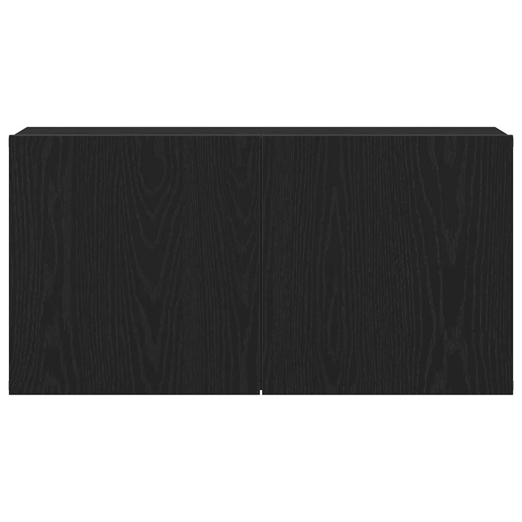 TV-skap svart eik 80x30x41 cm konstruert tre