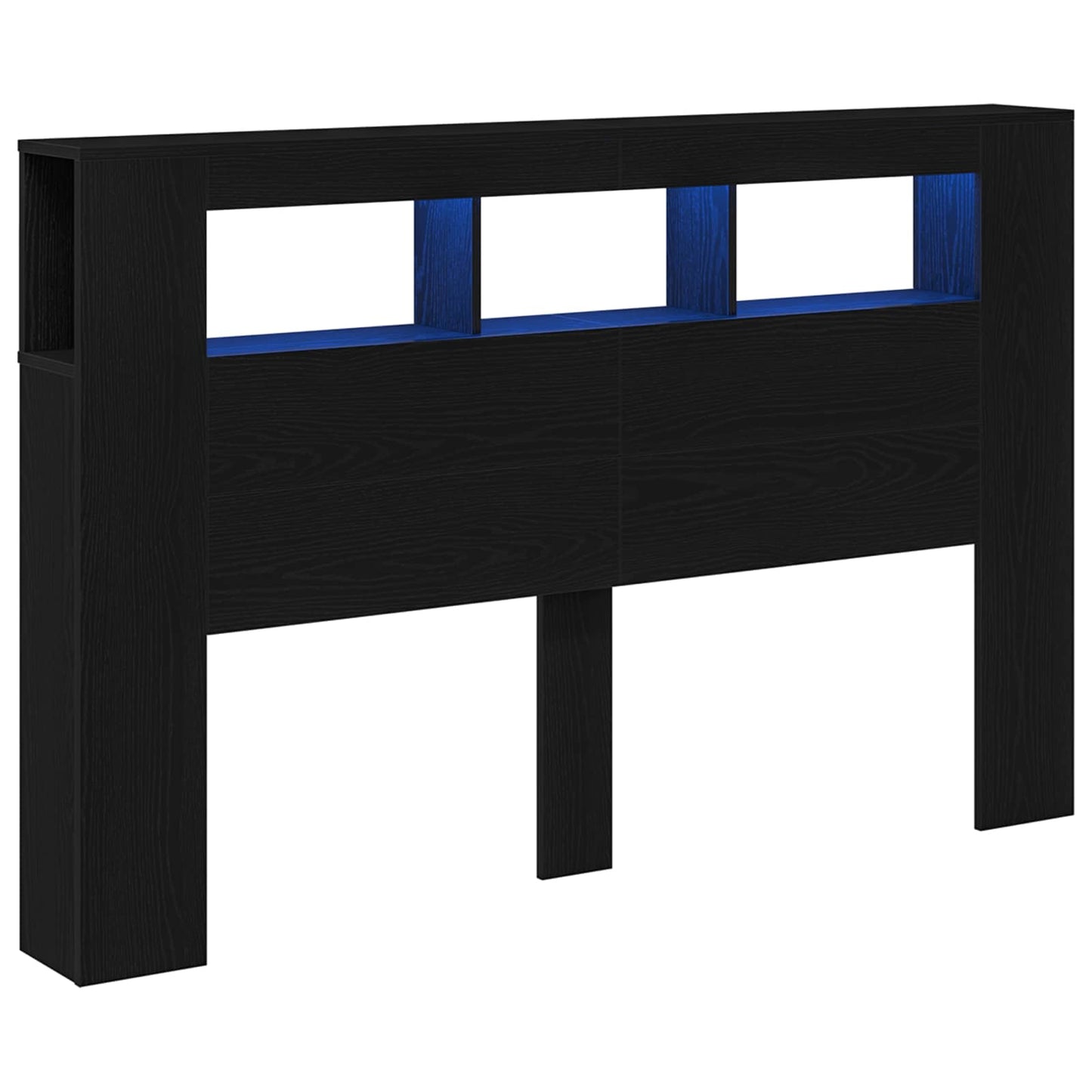 LED Hodegavl Svart Eik 160 x 18,5 x 103,5 cm Konstruert tre