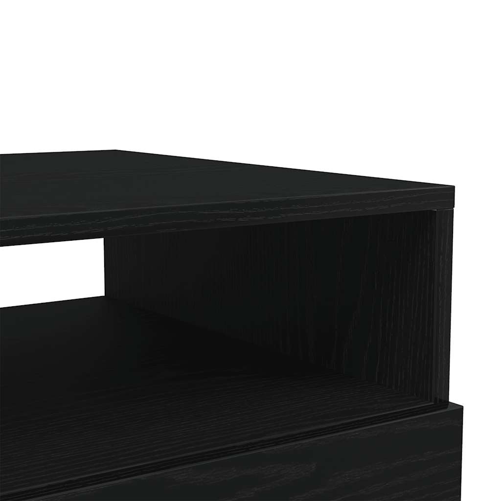 Salongbord med LED-lys svart eik 50x49x40 cm