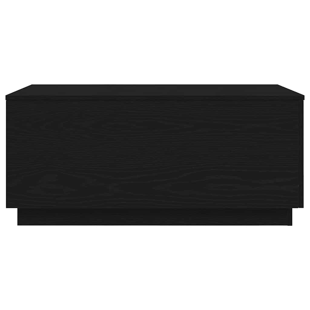 Salongbord med LED-lys svart eik 90x50x40 cm
