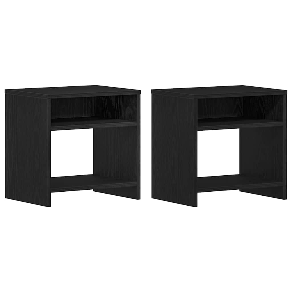 Nattbord 2 stk svart eik 40x30x40 cm sponplate