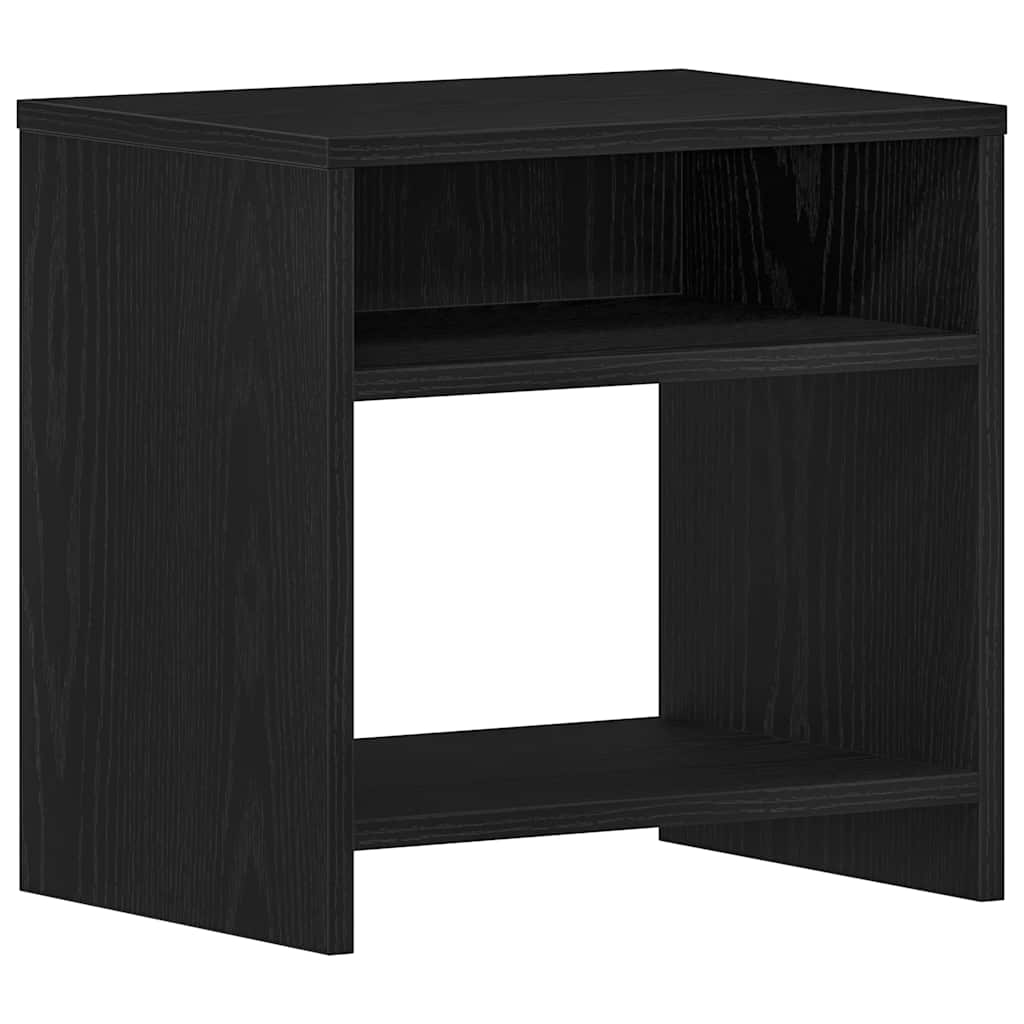Nattbord 2 stk svart eik 40x30x40 cm sponplate