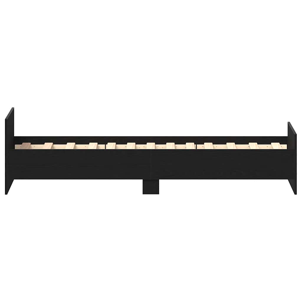 Sengeramme uten madrass svart eik 90x200 cm konstruert tre