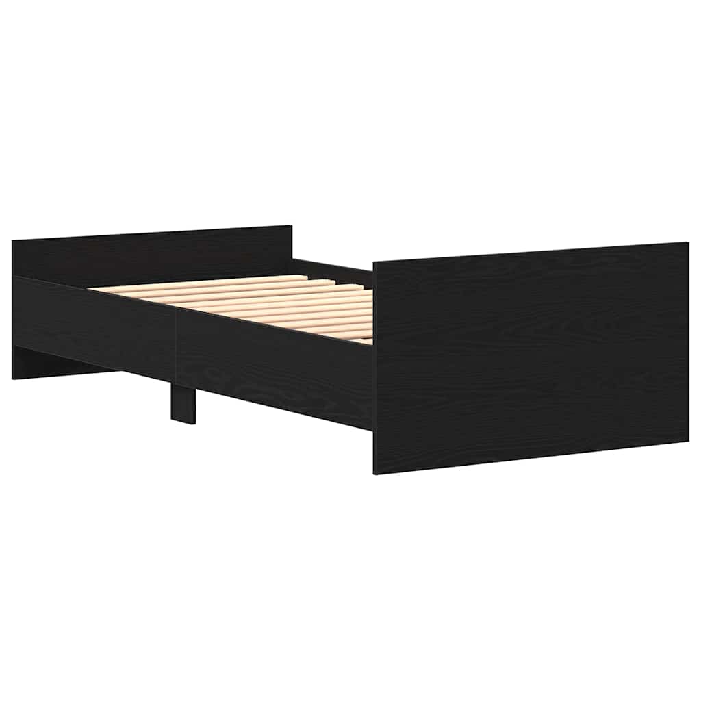 Sengeramme uten madrass svart eik 90x200 cm konstruert tre