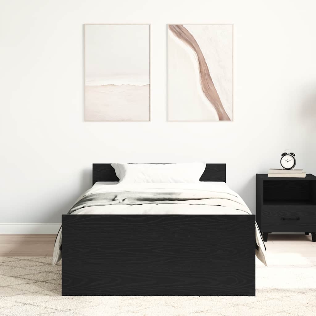 Sengeramme uten madrass svart eik 100x200 cm konstruert tre