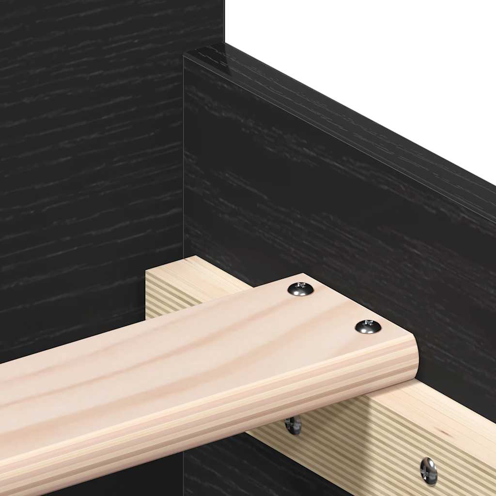 Sengeramme uten madrass svart eik 100x200 cm konstruert tre