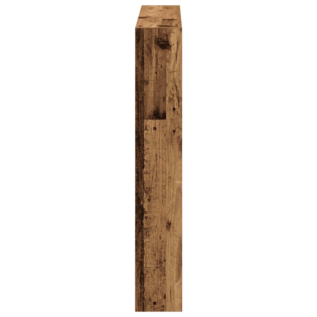 Hodegavl skap med LED gammelt tre 100x17x102 cm