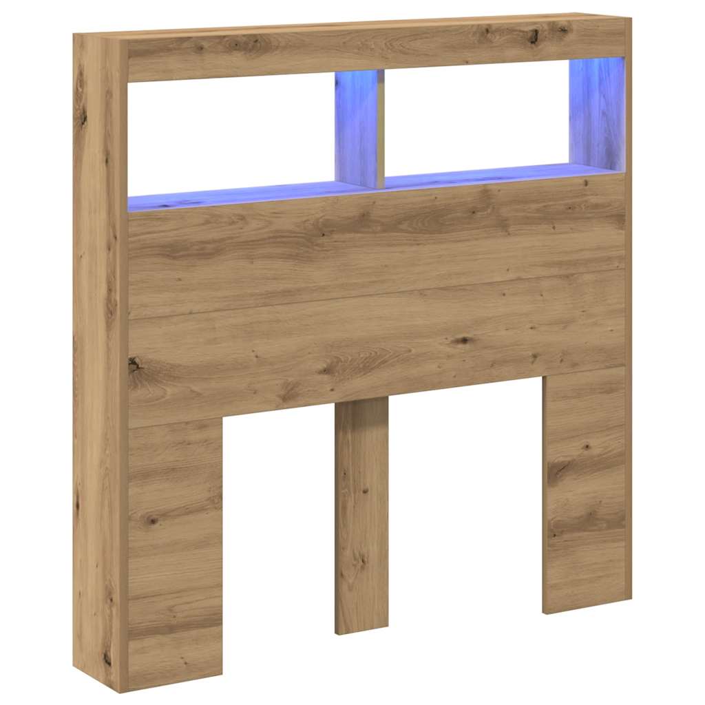 Hodegavl skap med LED artisan eik 100x17x102 cm