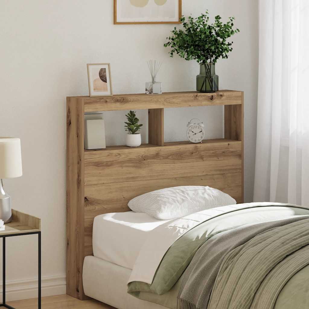 Hodegavl skap med LED artisan eik 100x17x102 cm